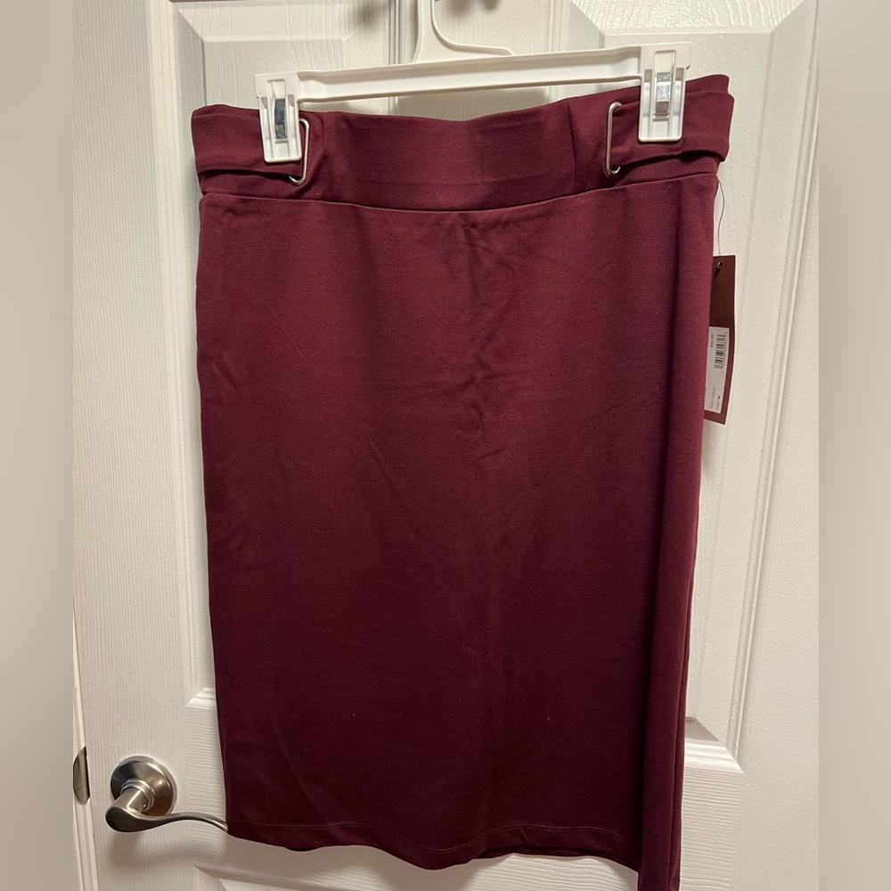 Love Scarlett Deep Red/Burgundi Pencil Skirt